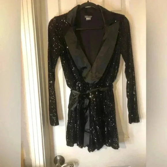 Sequin Tuxedo Romper - Picture 7 of 15